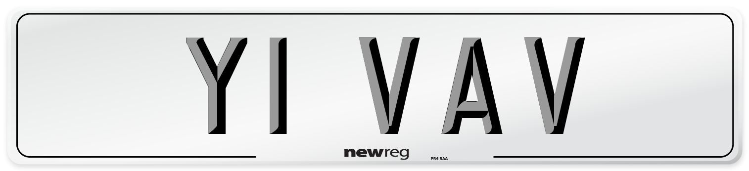 Y1 VAV Number Plate from New Reg